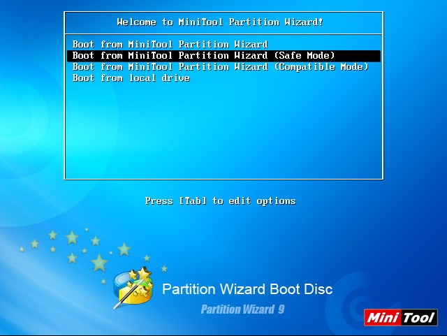 MiniTool Partition Wizard Bootable 9.1 Изображение недоступно